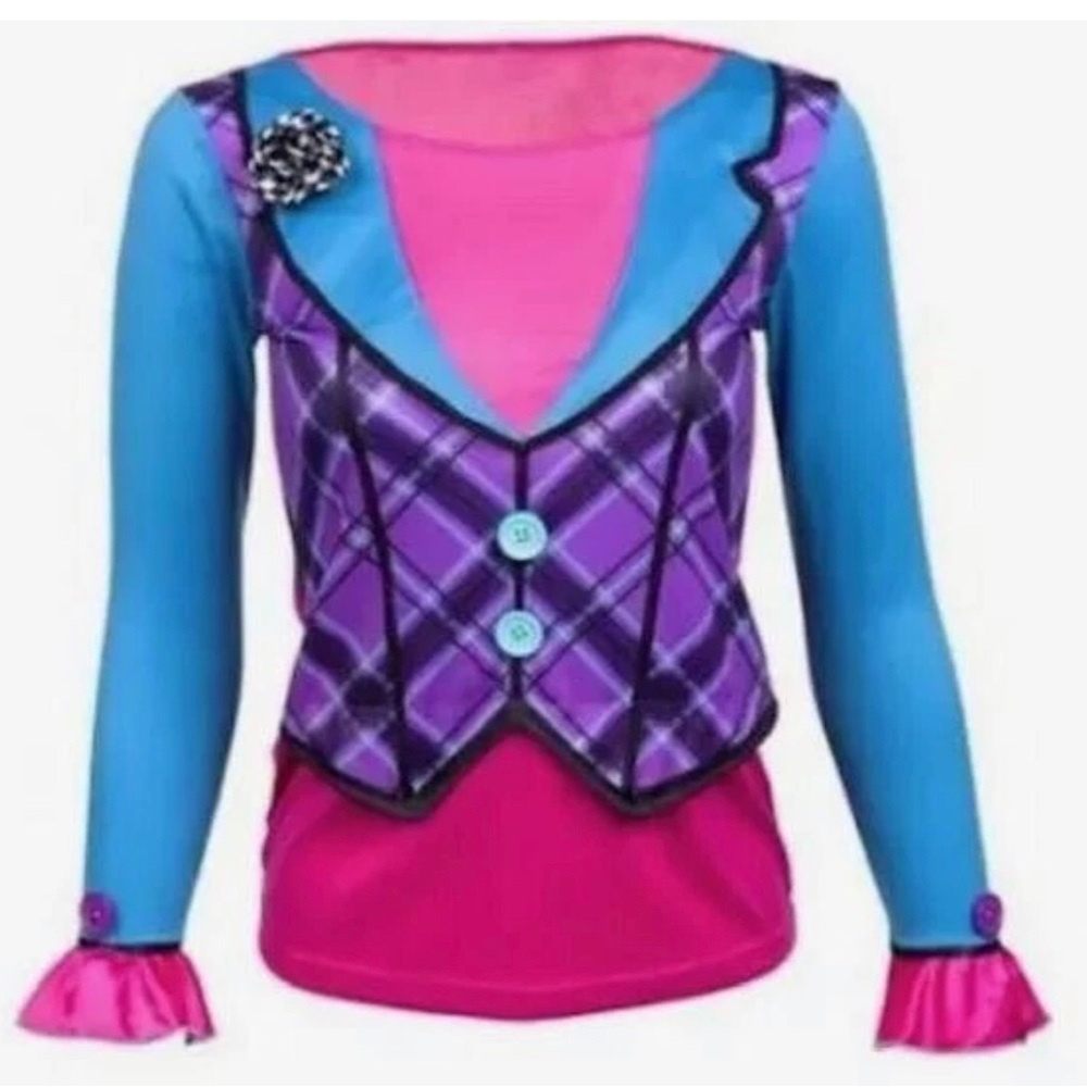 ⭐ Amscan Storybook Dark Hatter Long Sleeve Top Child Size M/L 14 Costume NEW